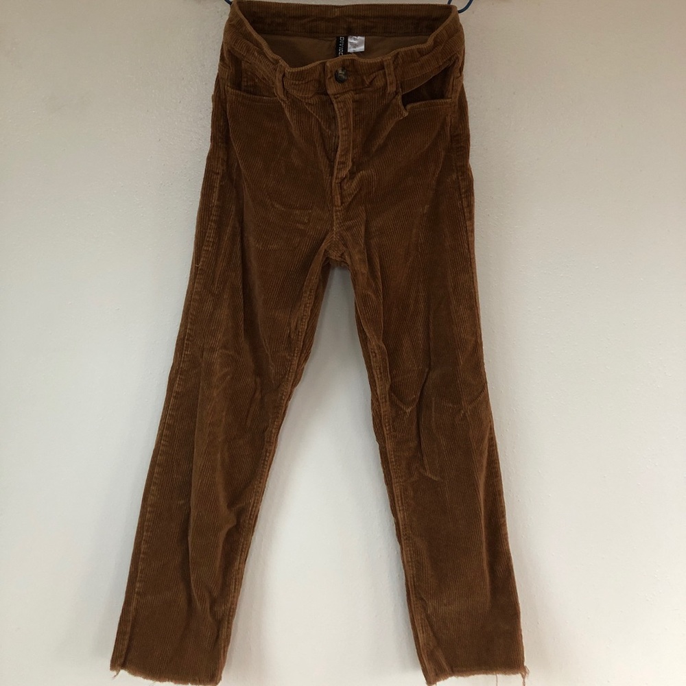 H&M Corduroy Cropped Pants - Beige